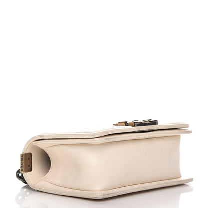 Chanel Calfskin Double Stitch Small Boy Flap White 4 of 10