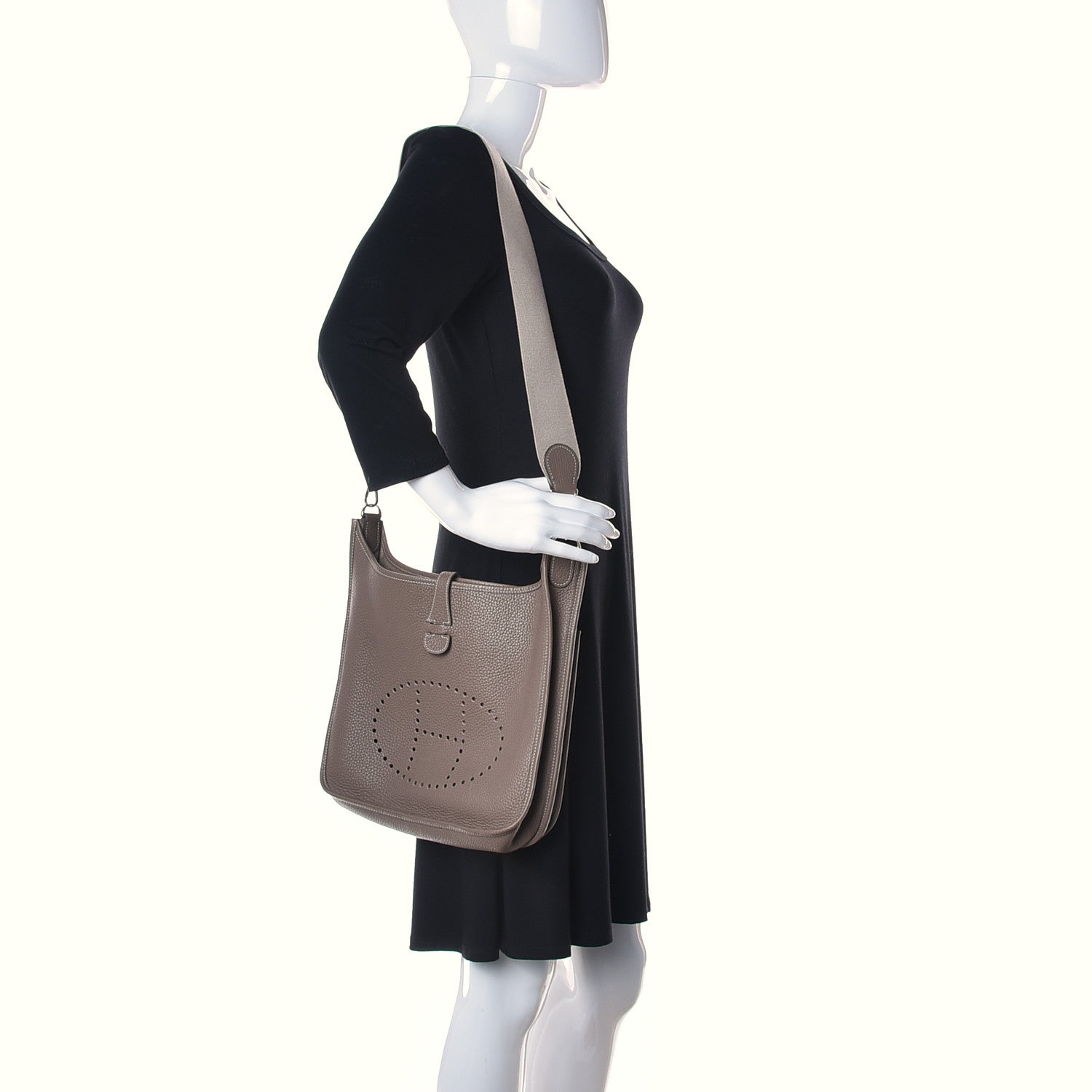 Hermes Taurillon Clemence Evelyne II PM Etoupe 2 of 12