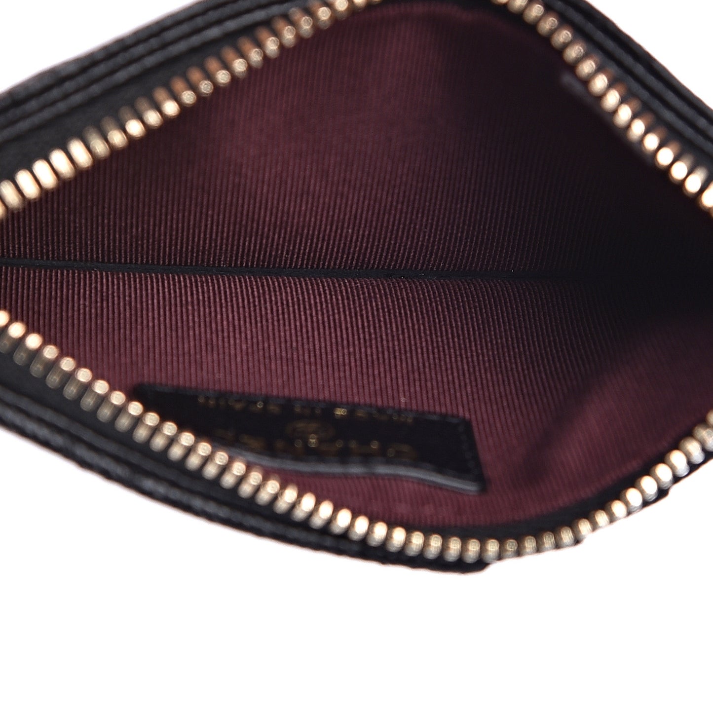 Caviar Quilted Flap Zip Card Holder Black