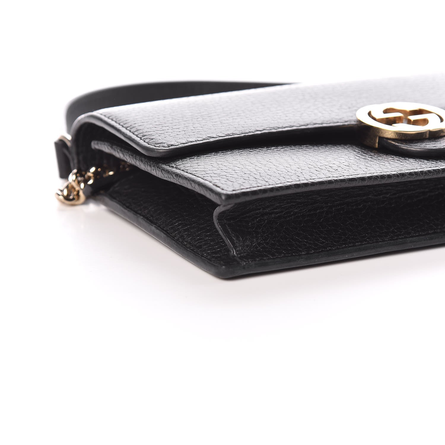 Gucci Dollar Calfskin Interlocking G Chain Wallet Black 8 of 11