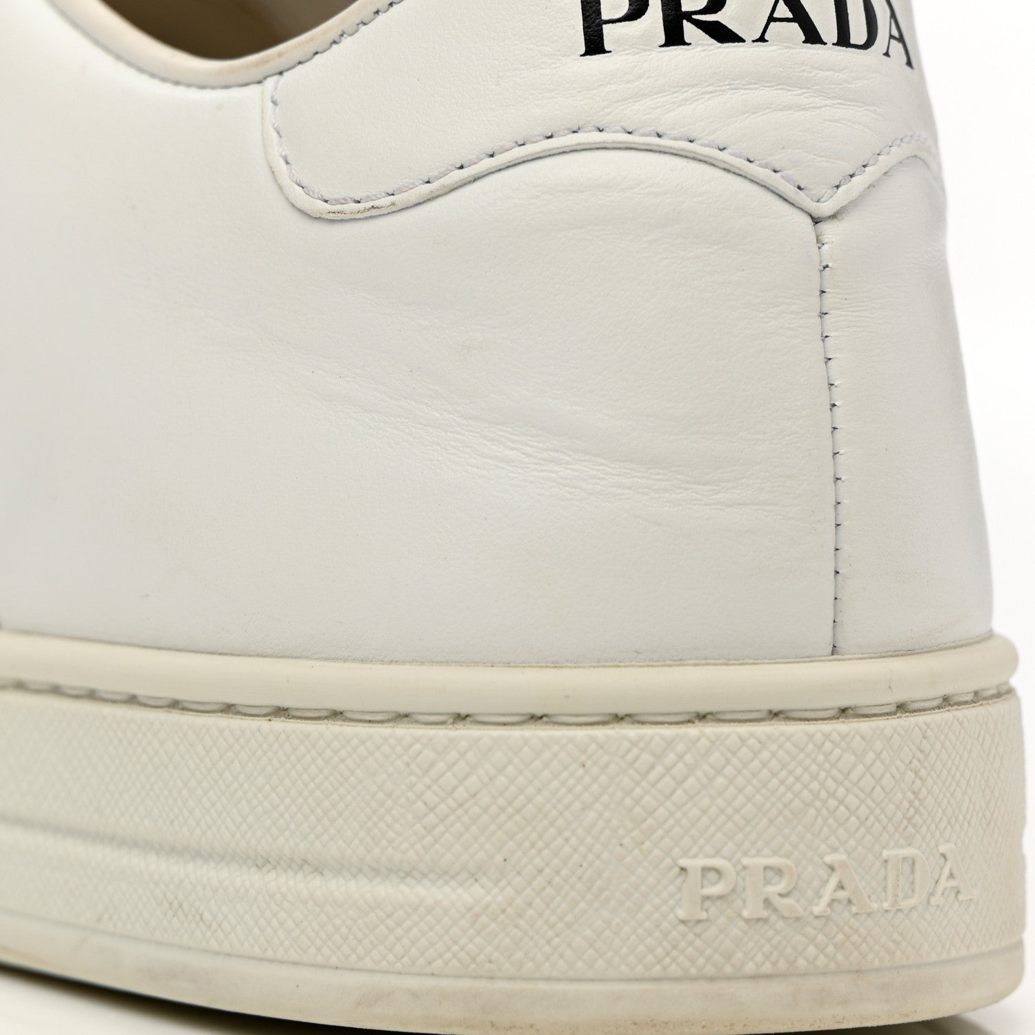 Prada Vitello Soft Logo Low Top Sneakers 37 White 10 of 15