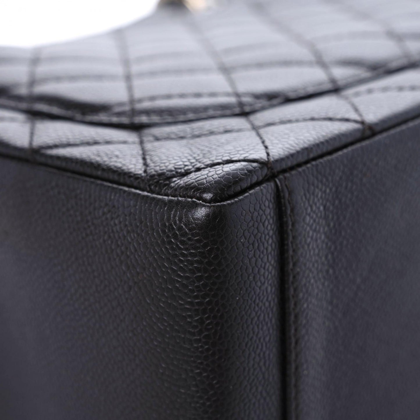 Caviar Quilted Grand Shopping Tote GST Dark Brown