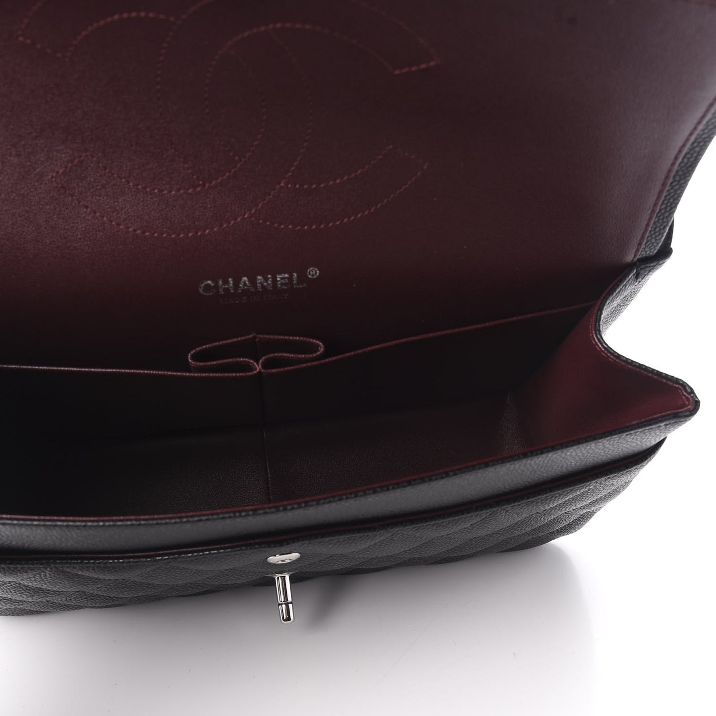 Caviar Quilted Jumbo Double Flap Black
