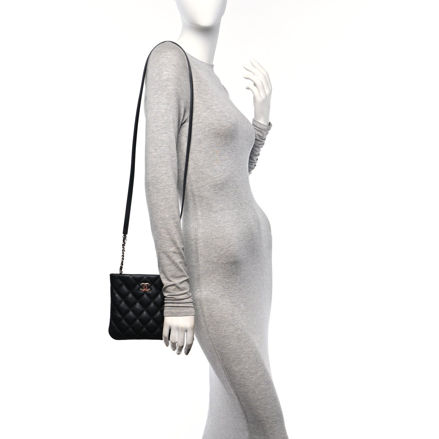 Lambskin Quilted Crossbody Bag Black