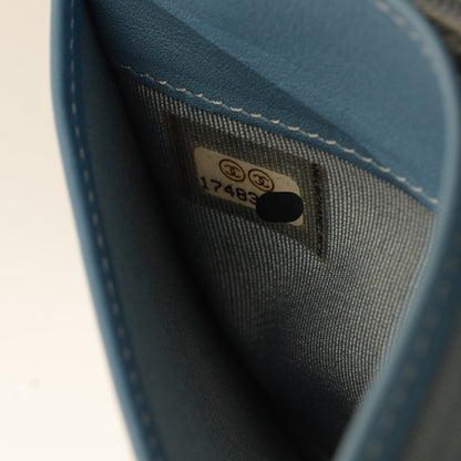 Chanel Patent Calfskin Quilted Yen Wallet Blue 8 of 8