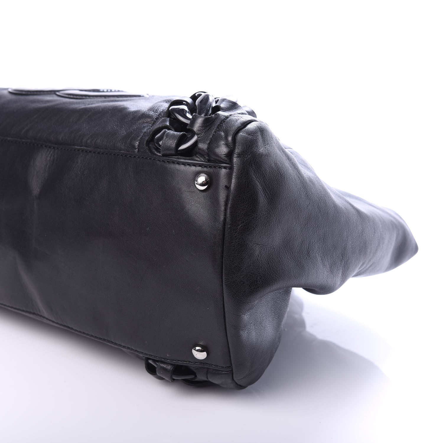 Chanel Calfskin Modern Chain Rhodoid East West Tote Black 9 of 10