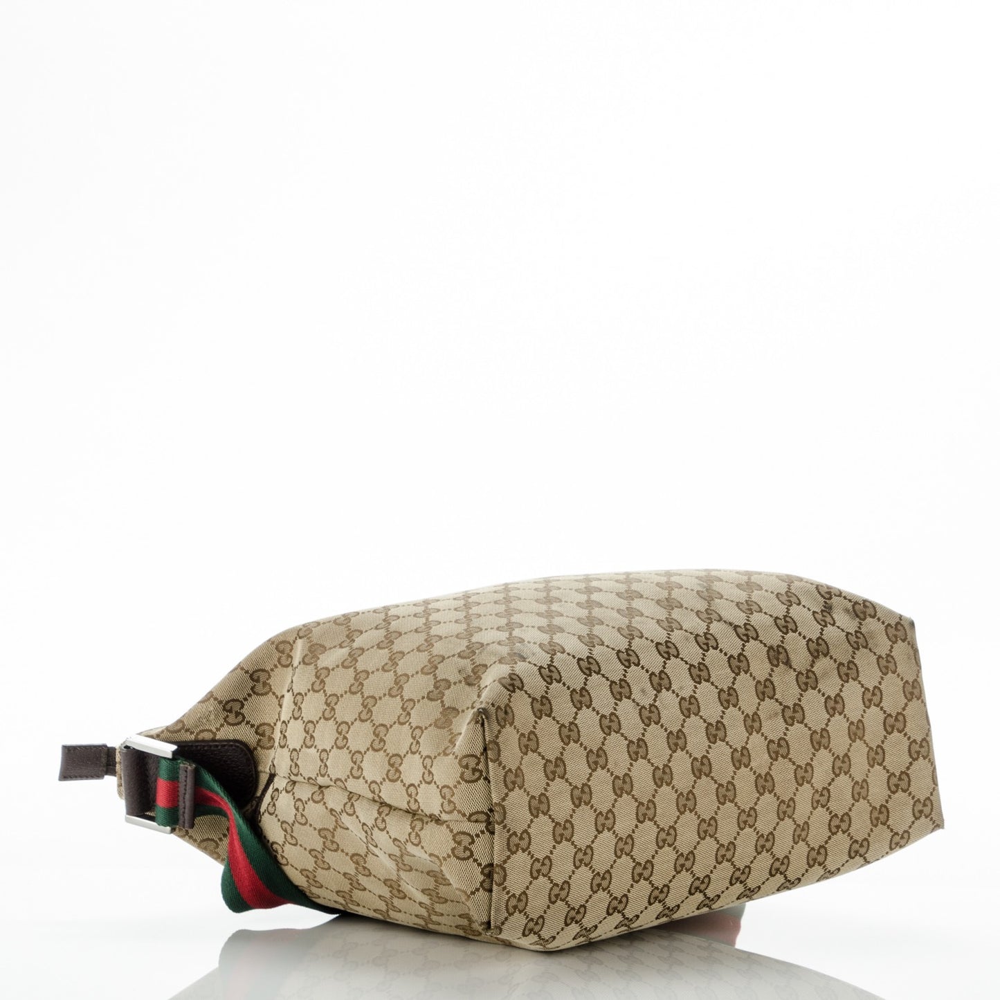 Monogram Web Medium Flat Messenger Bag Brown