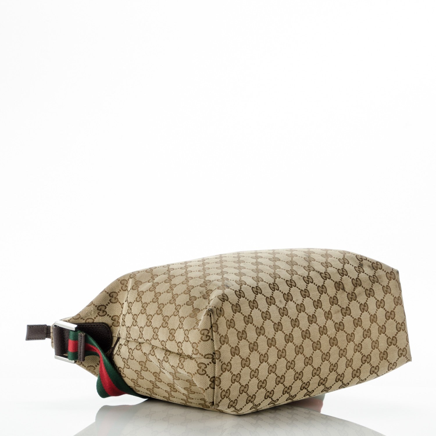 Gucci Monogram Web Medium Flat Messenger Bag Brown 4 of 12