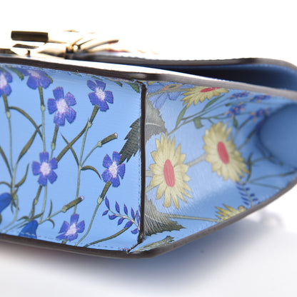 Gucci Shangai Calfskin Web New Flora Mini Sylvie Chain Shoulder Bag Azure 9 of 9