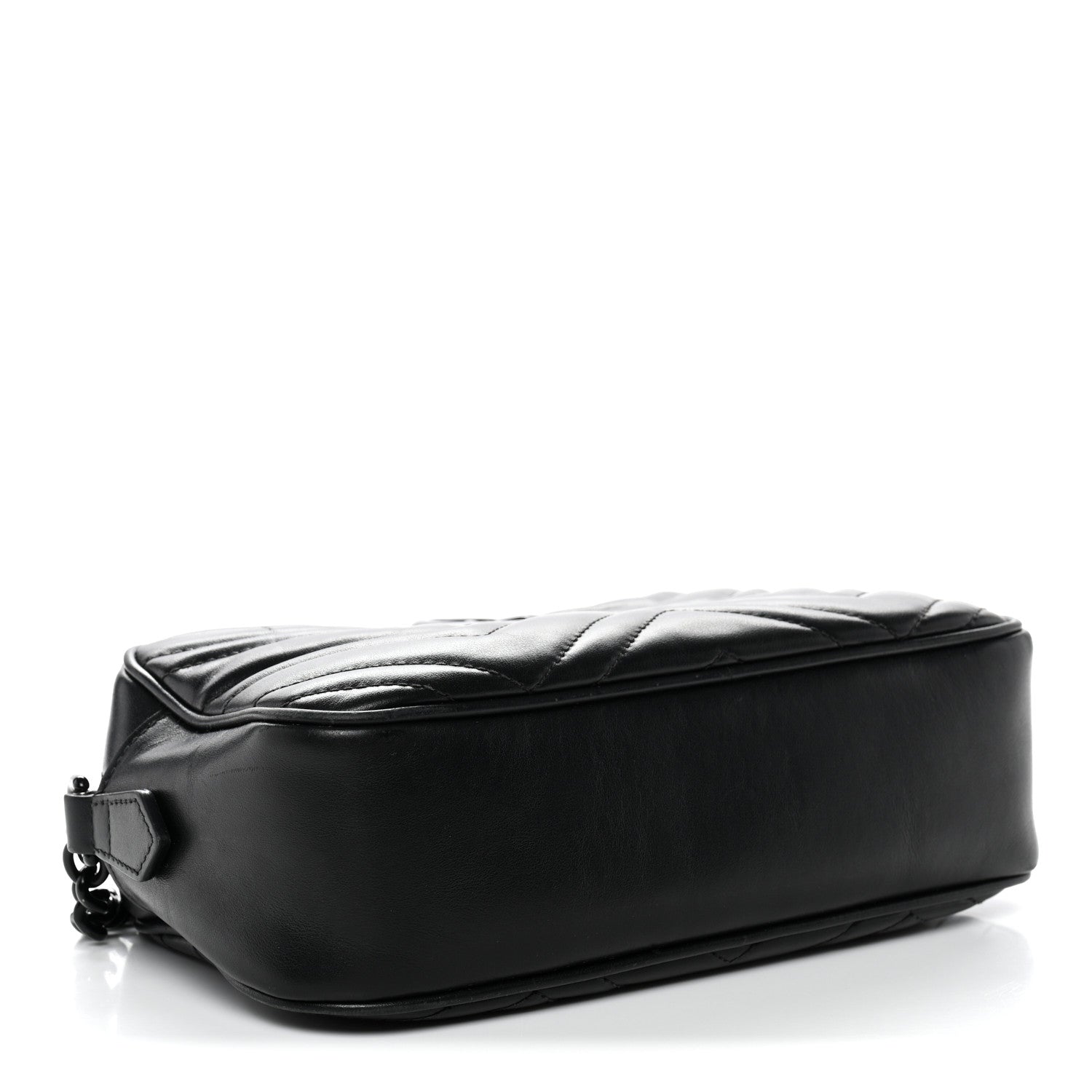 Gucci Calfskin Matelasse Monochrome Small GG Marmont Chain Shoulder Bag Black 4 of 12