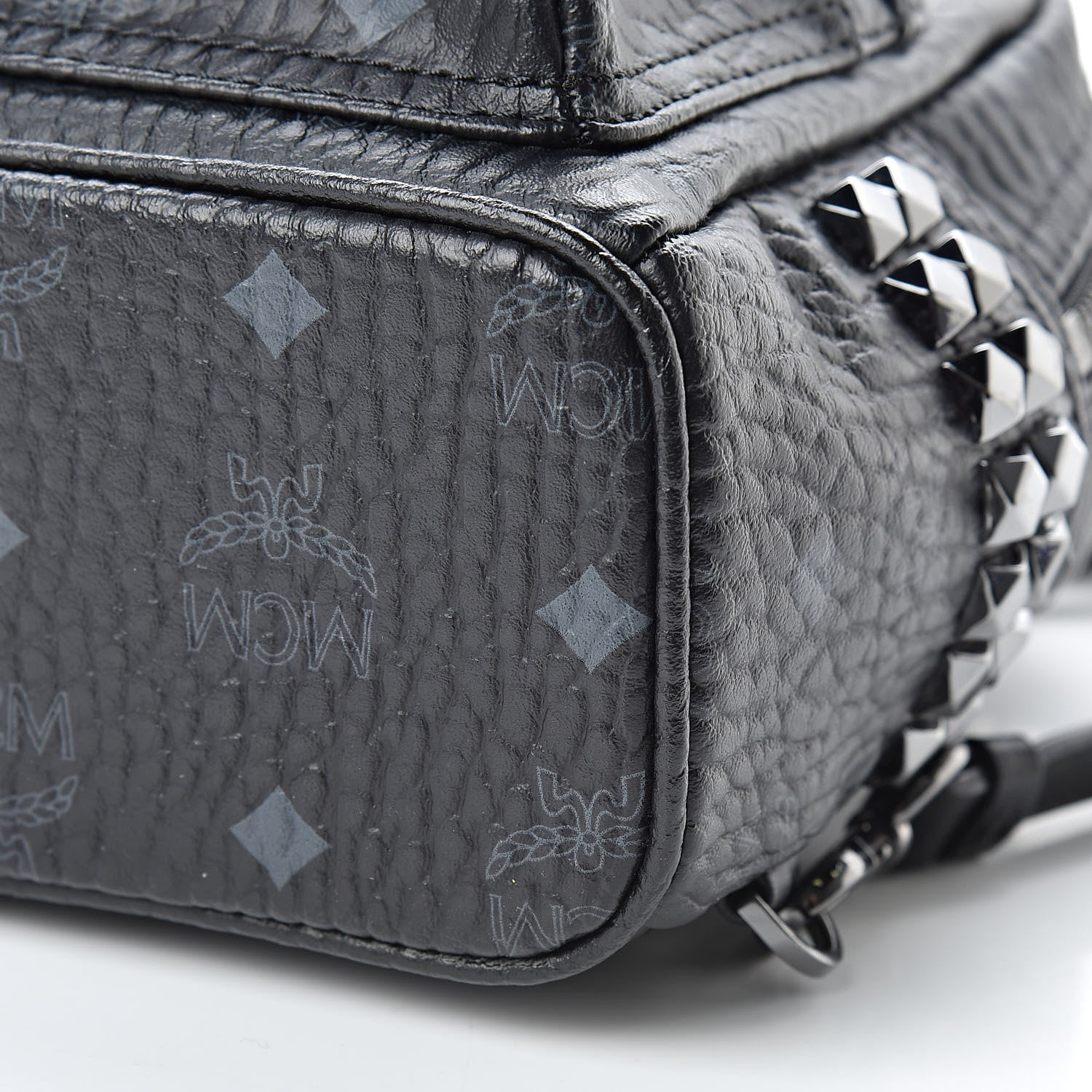 MCM Visetos Studded X-Mini Bebe Boo Backpack Black 10 of 10