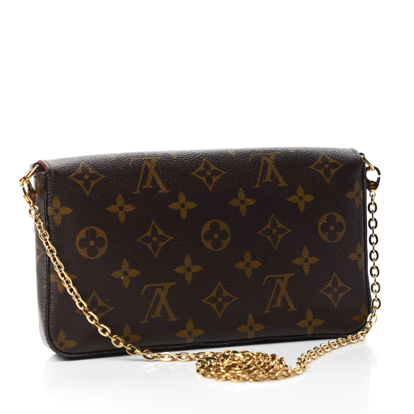 Monogram Pochette Felicie Chain Wallet Fuchsia