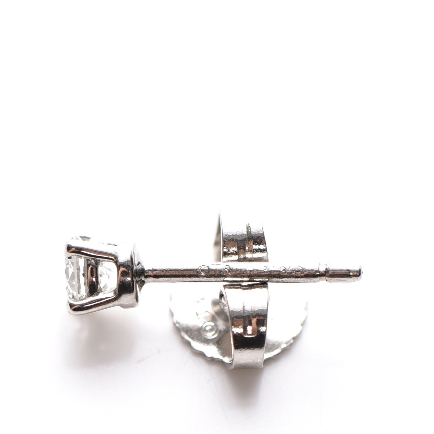 Tiffany Platinum Diamond .22ctw Solitaire Earrings 3 of 7