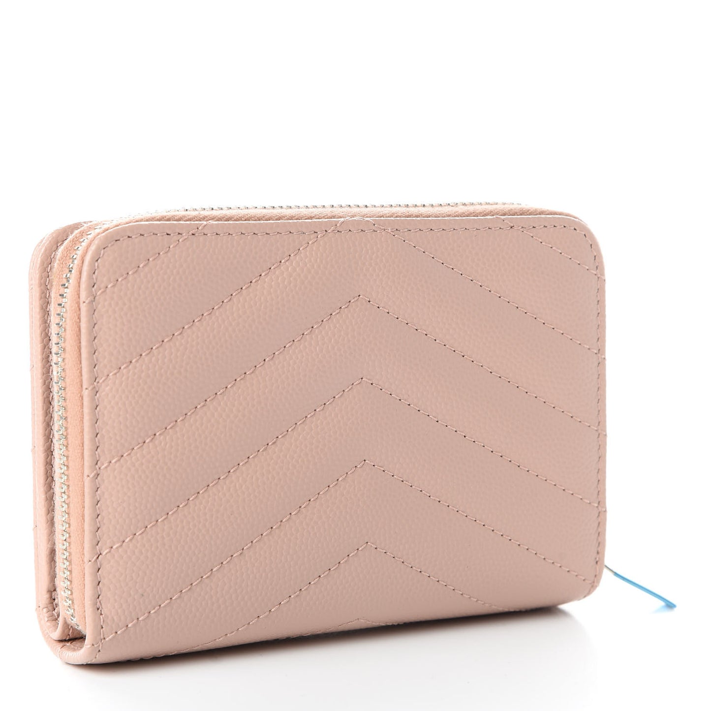 Grain De Poudre Matelasse Chevron Monogram Compact Zip Around Wallet Pink