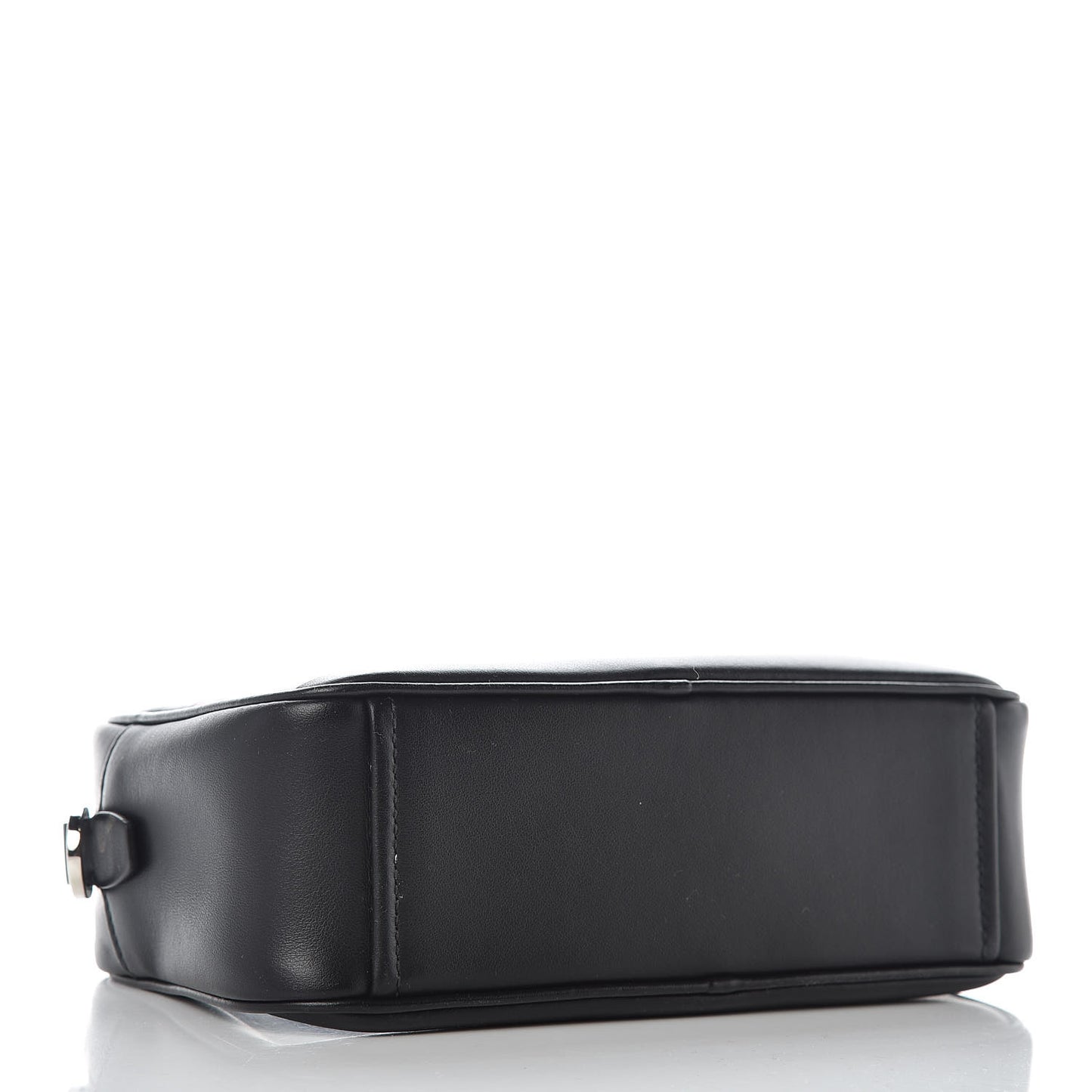 City Calfskin Racing Logo Camera Bag Black Fuxia