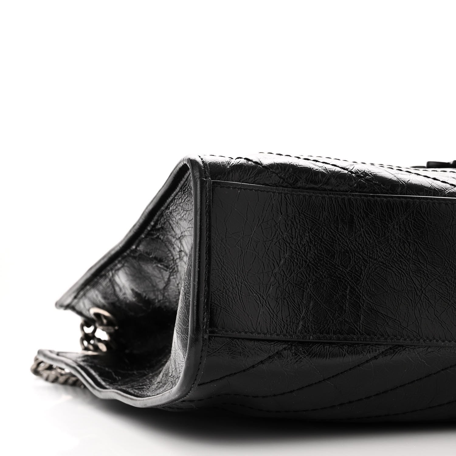 Saint Laurent SAINT LAURENT Crinkled Calfskin Matelasse Monogram Medium Niki Shopper Tote Black 9 of 10