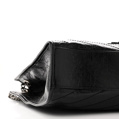Saint Laurent SAINT LAURENT Crinkled Calfskin Matelasse Monogram Medium Niki Shopper Tote Black 9 of 10