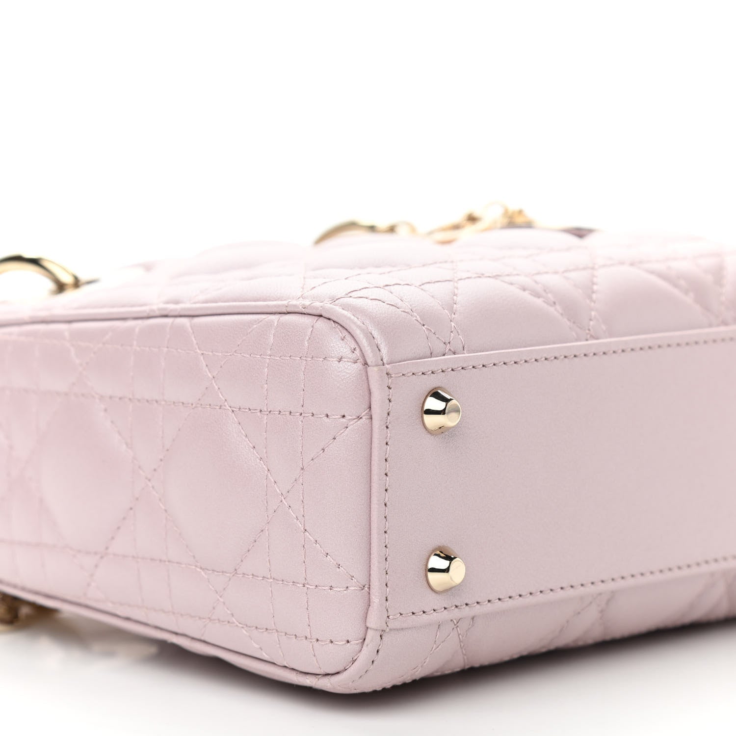 Christian Dior Metallic Lambskin Cannage Mini Lady Dior Lotus 8 of 10