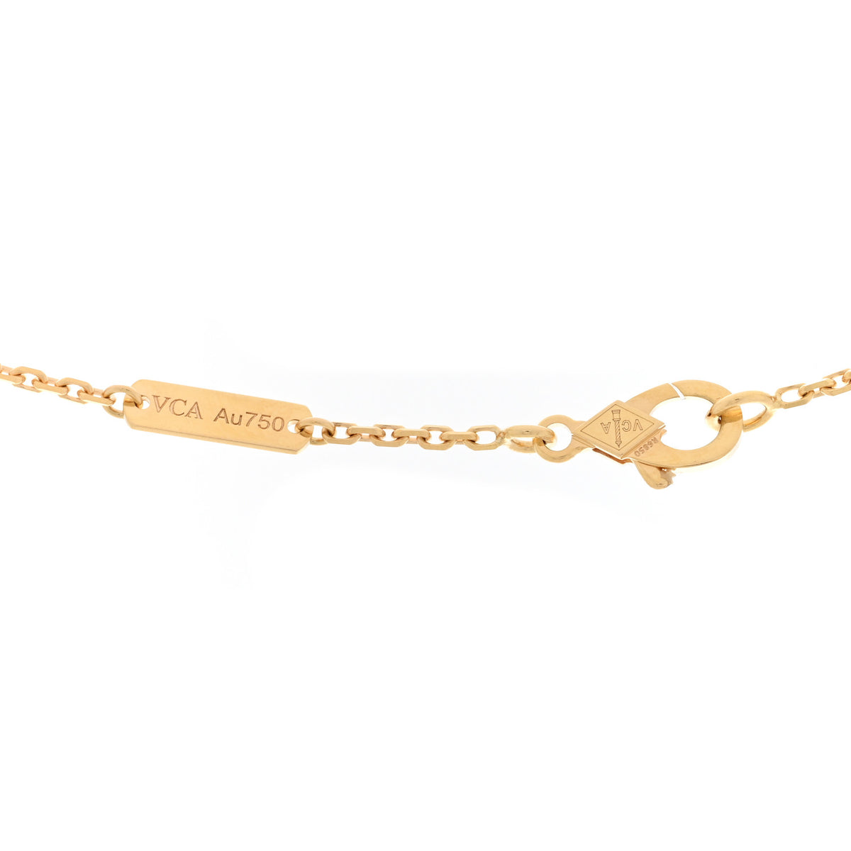 18K Yellow Gold Carnelian Vintage Alhambra Pendant Necklace