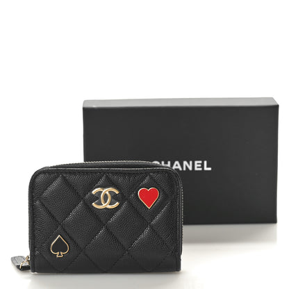 Chanel Caviar Enamel Coco Casino Quilted Zip Coin Purse Navy Blue 9 of 9