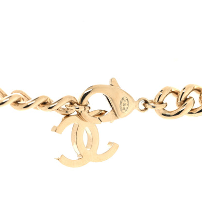 Chanel Metal Enamel Logo Necklace Gold Black White 4 of 4