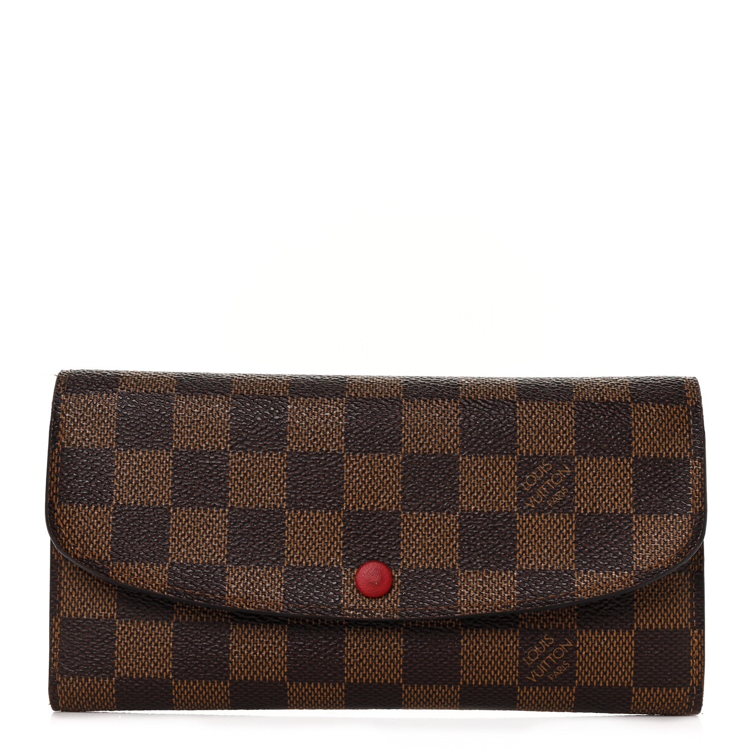 Louis Vuitton Damier Ebene Emilie Wallet Red 1 of 9
