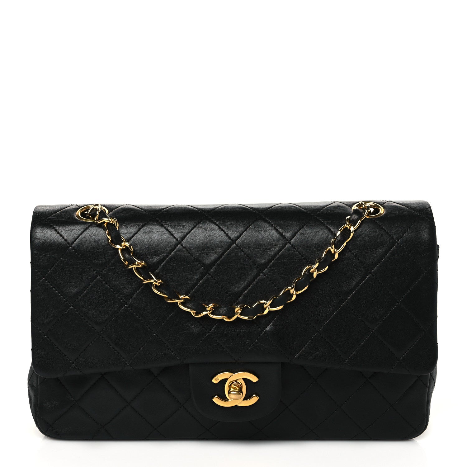 Chanel Lambskin Quilted Medium Double Flap Black 1 of 10