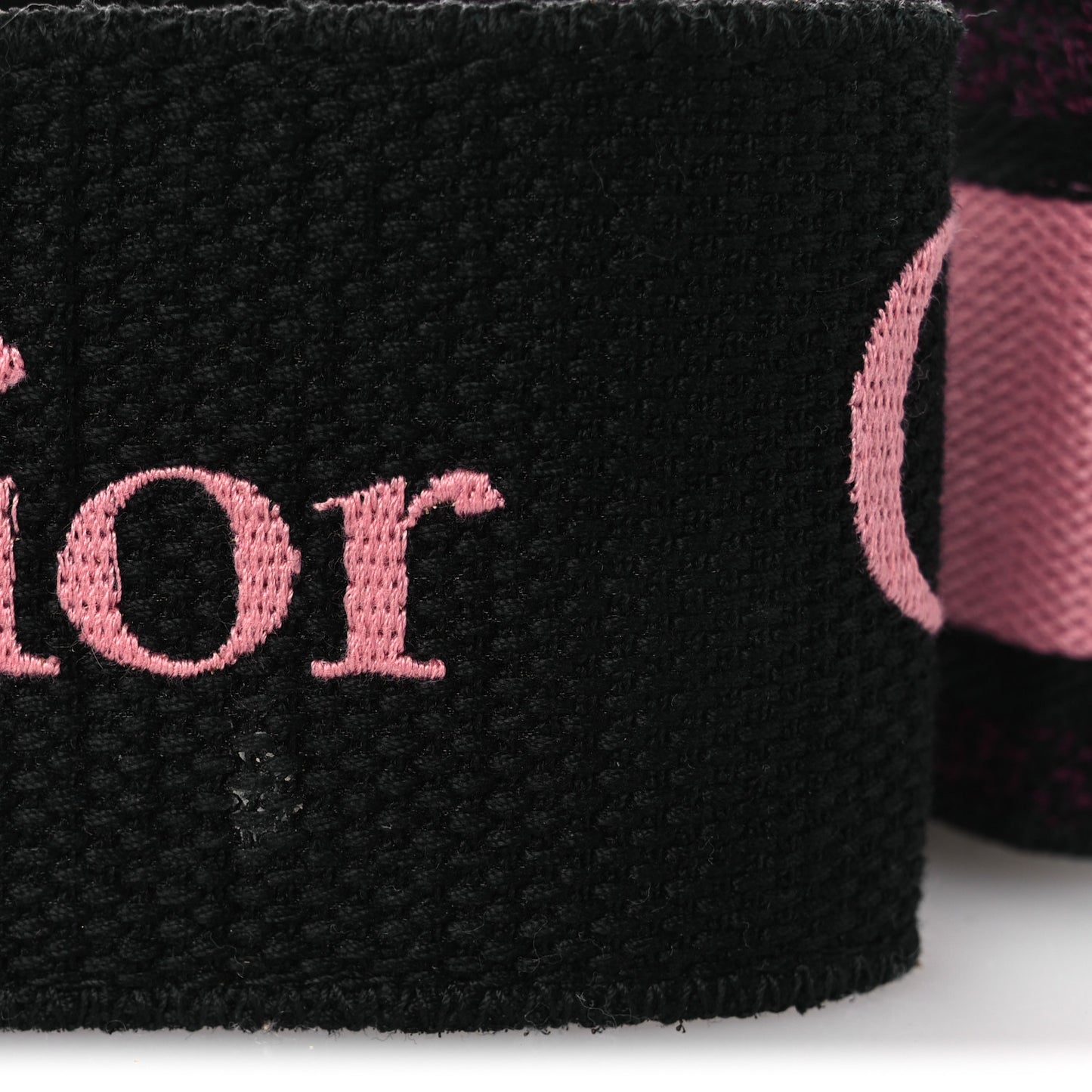 Canvas Embroidered Shoulder Strap Pink Black
