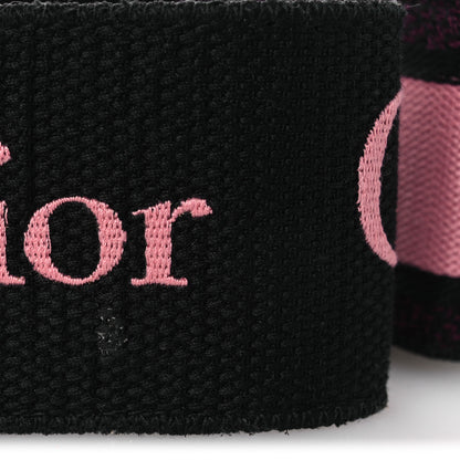 Christian Dior Canvas Embroidered Shoulder Strap Pink Black 4 of 7