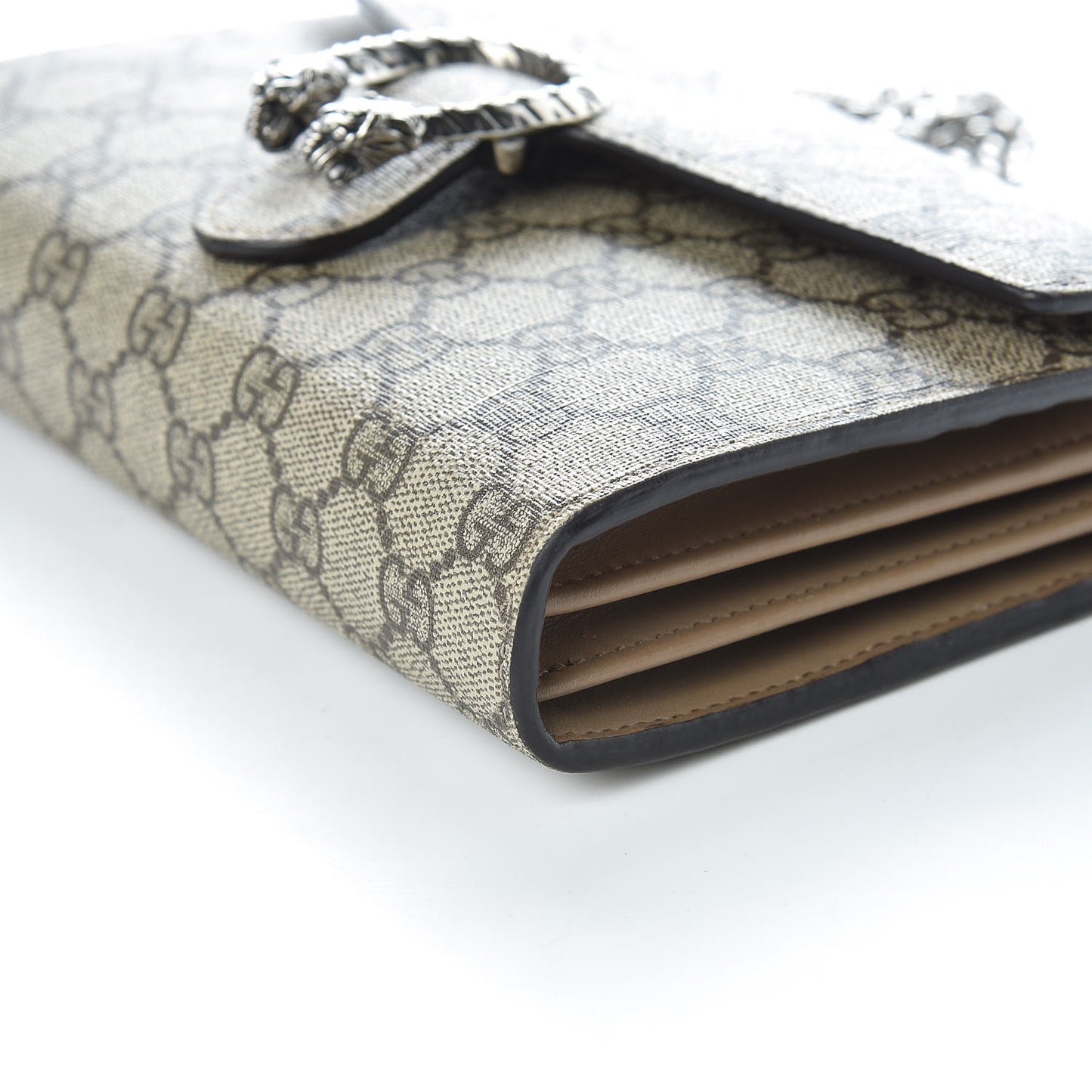 GG Supreme Monogram Mini Dionysus Chain Wallet Beige Taupe
