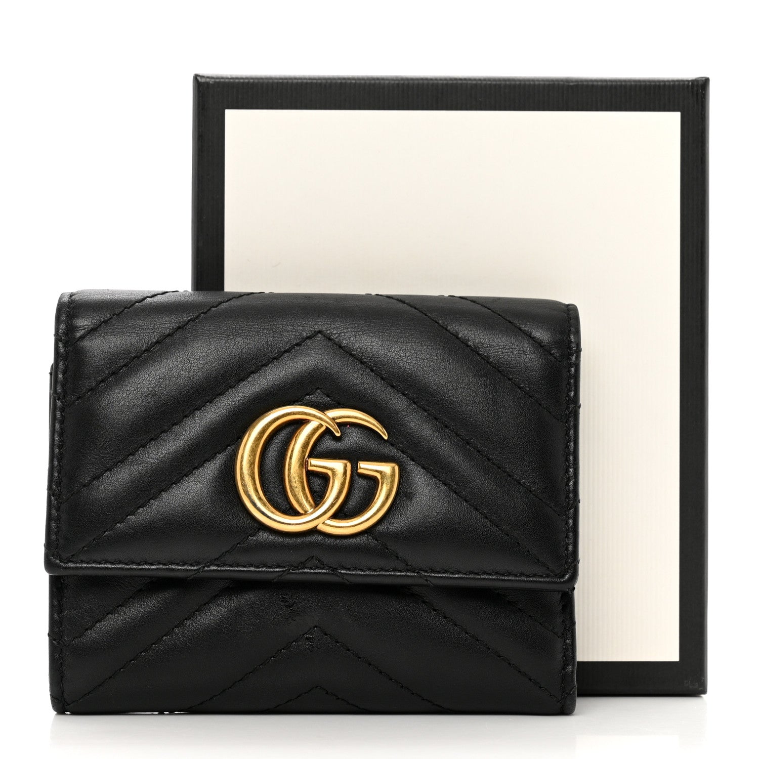 Gucci Calfskin Matelasse GG Marmont Wallet Black 9 of 9