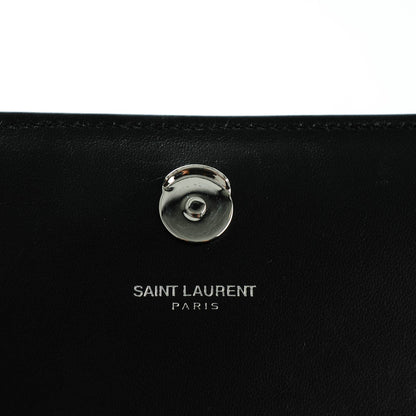 Saint Laurent Suede Fringe Chain Small Monogram Satchel Black 6 of 7