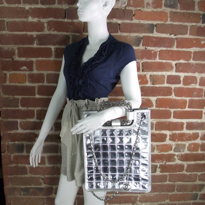 Chanel Vinyl Ice Cube Large Shopper Tote Silver 2 of 11