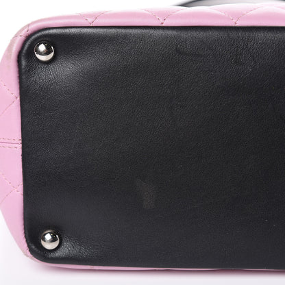 Chanel Calfskin Quilted Medium Cambon Tote Pink Black 10 of 16