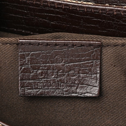 Gucci Monogram Horsebit Clutch Dark Brown 6 of 14