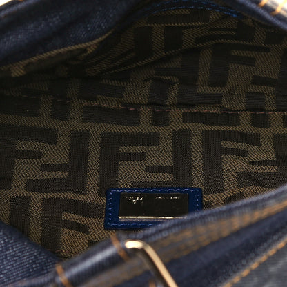 Fendi Denim Spalmati Woven Spy Pouch Bag Blue 5 of 13