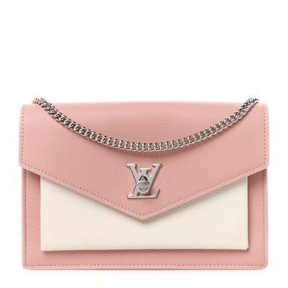 Louis Vuitton Calfskin My Lockme Chain Pochette Rose Ballet White 1 of 9