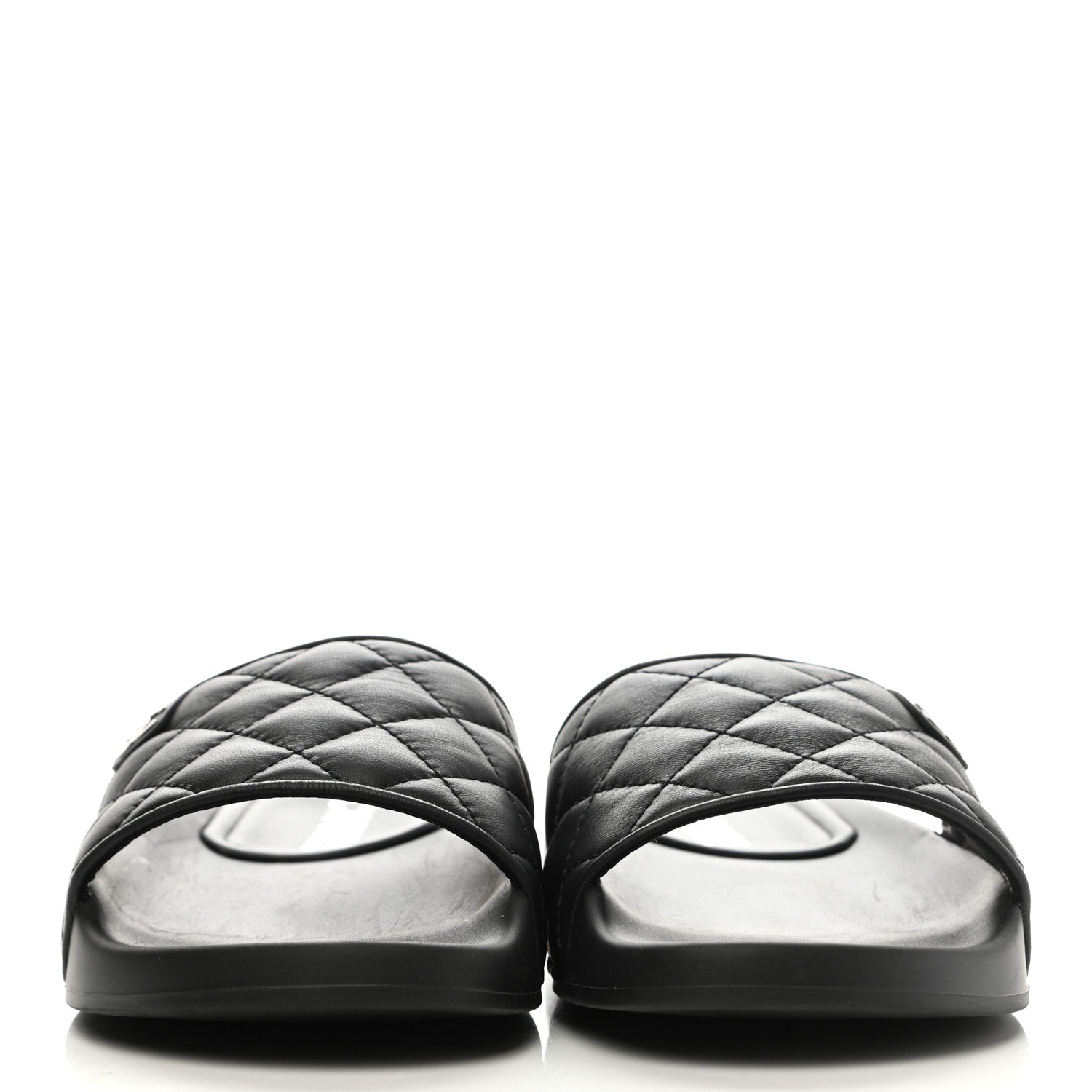 Chanel Lambskin Quilted CC Mules Sandals 37 Black 2 of 8