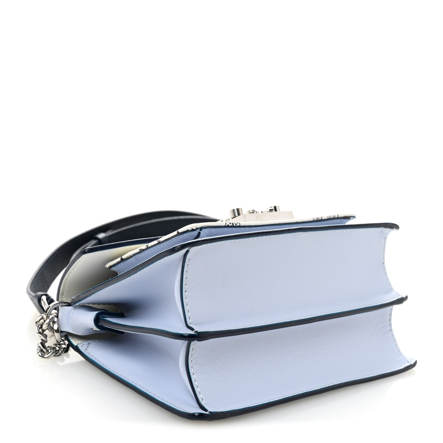 MCM Calfskin Visetos Mini Patricia Crossbody Bag Indigo White 4 of 10