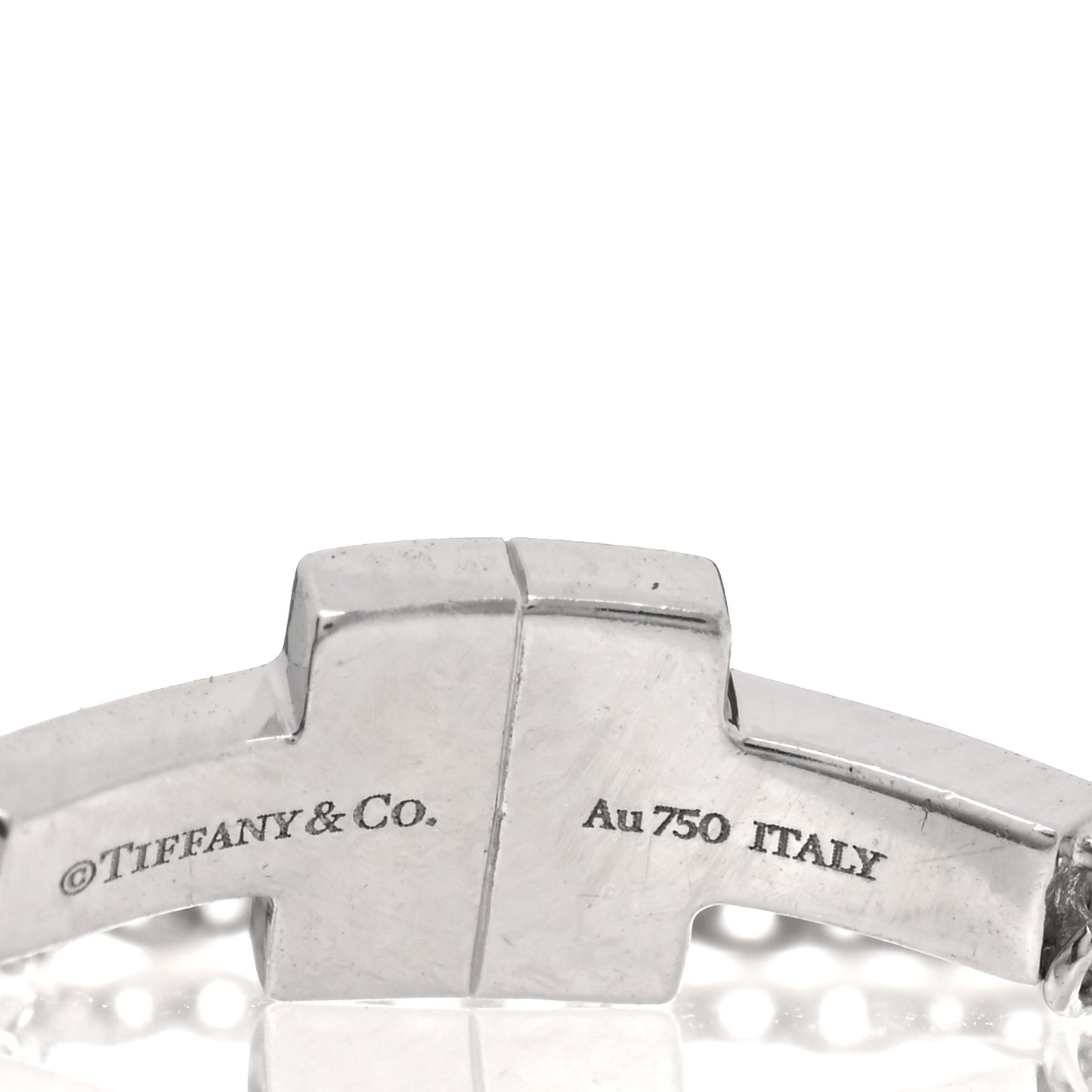 18K White Gold Diamond T Chain Ring 51 5.75