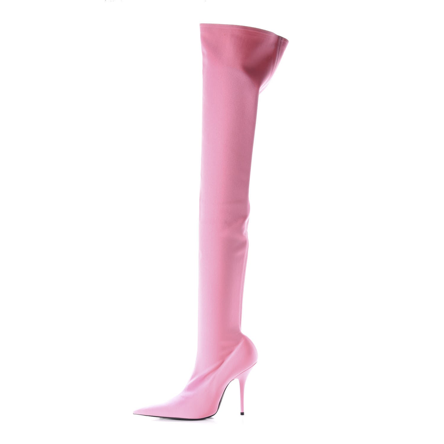 Balenciaga Spandex Pointed Toe Knife Thigh High Boots 39 Rose Dragee 1 of 9