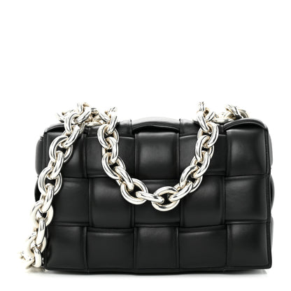Bottega Veneta Lambskin Maxi Intreccio Padded Chain Cassette Crossbody Bag Black 1 of 11