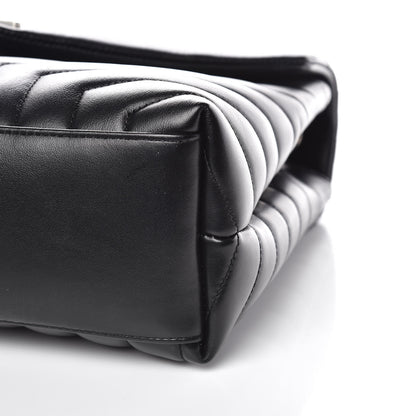 Saint Laurent Calfskin Y Quilted Monogram Medium Loulou Chain Satchel Black 10 of 11
