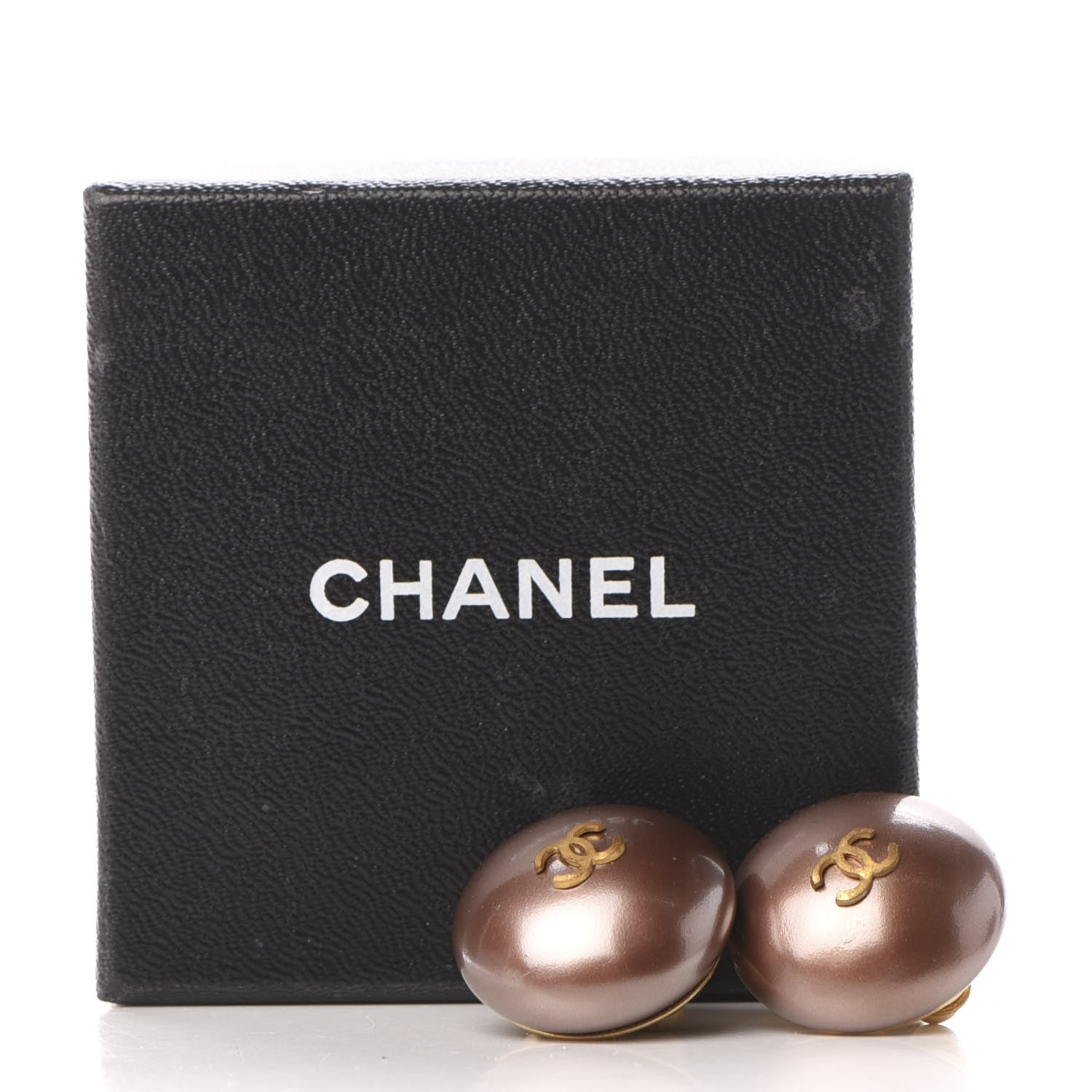 Chanel Faux Pearl CC Clip On Earrings Bronze 5 of 5