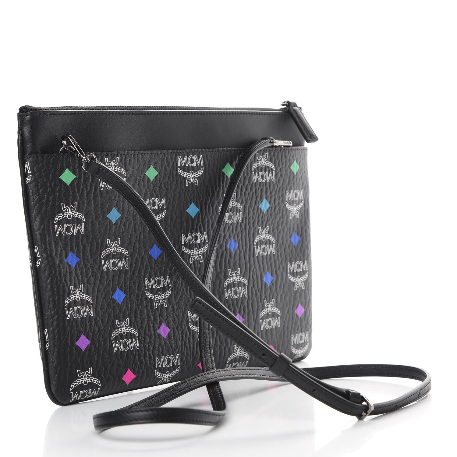 MCM Skyoptic Visetos Crossbody Pouch Spectrum Diamond Black 3 of 10
