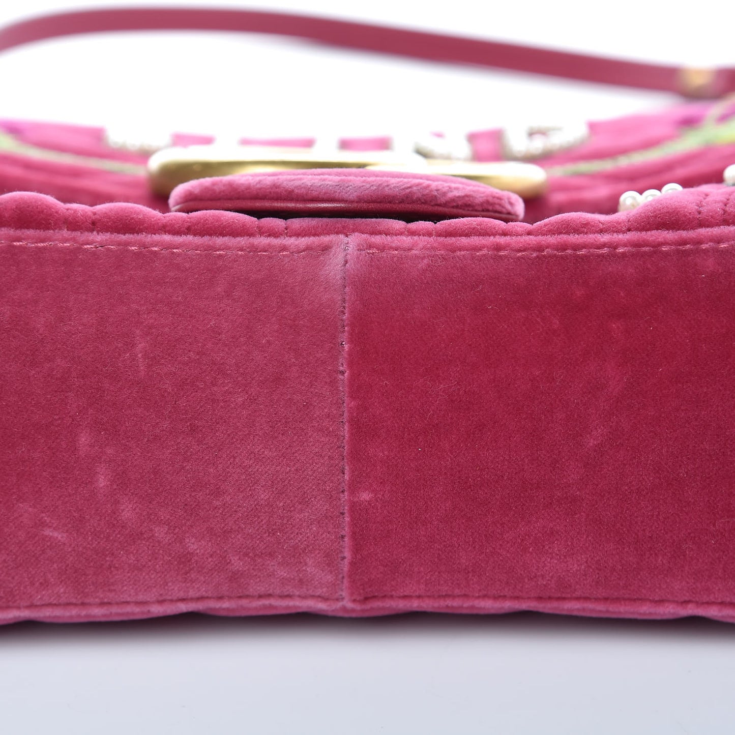 Velvet Matelasse Blind for Love Embroidered Medium GG Marmont Shoulder Bag Light Raspberry Rose Multicolor