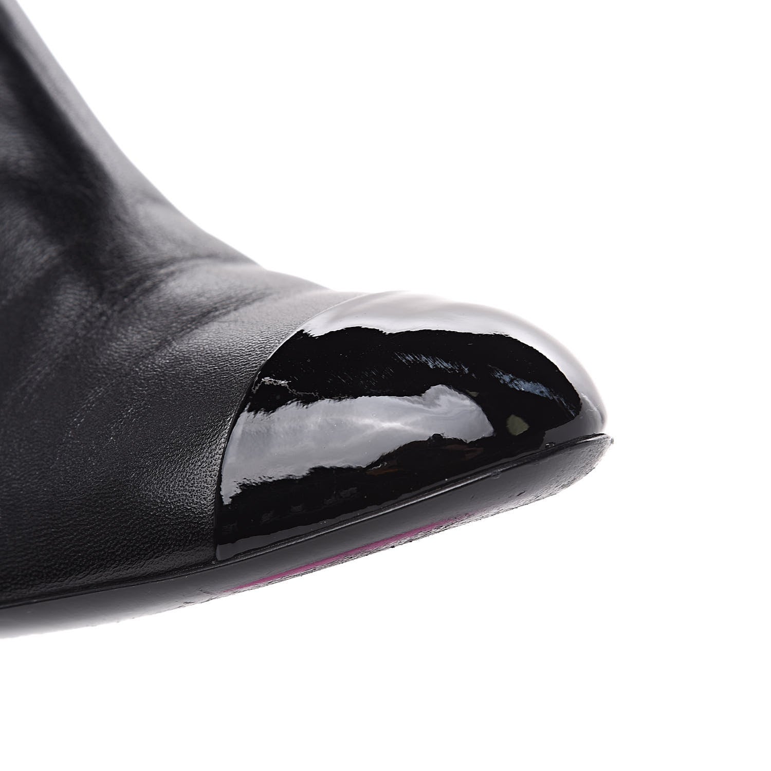 Chanel Patent Lambskin Cap Toe Short Boots 38.5 Black 11 of 11