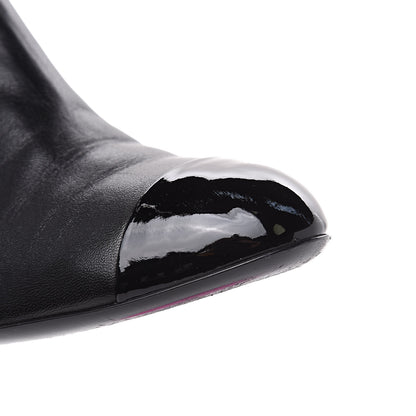 Chanel Patent Lambskin Cap Toe Short Boots 38.5 Black 11 of 11