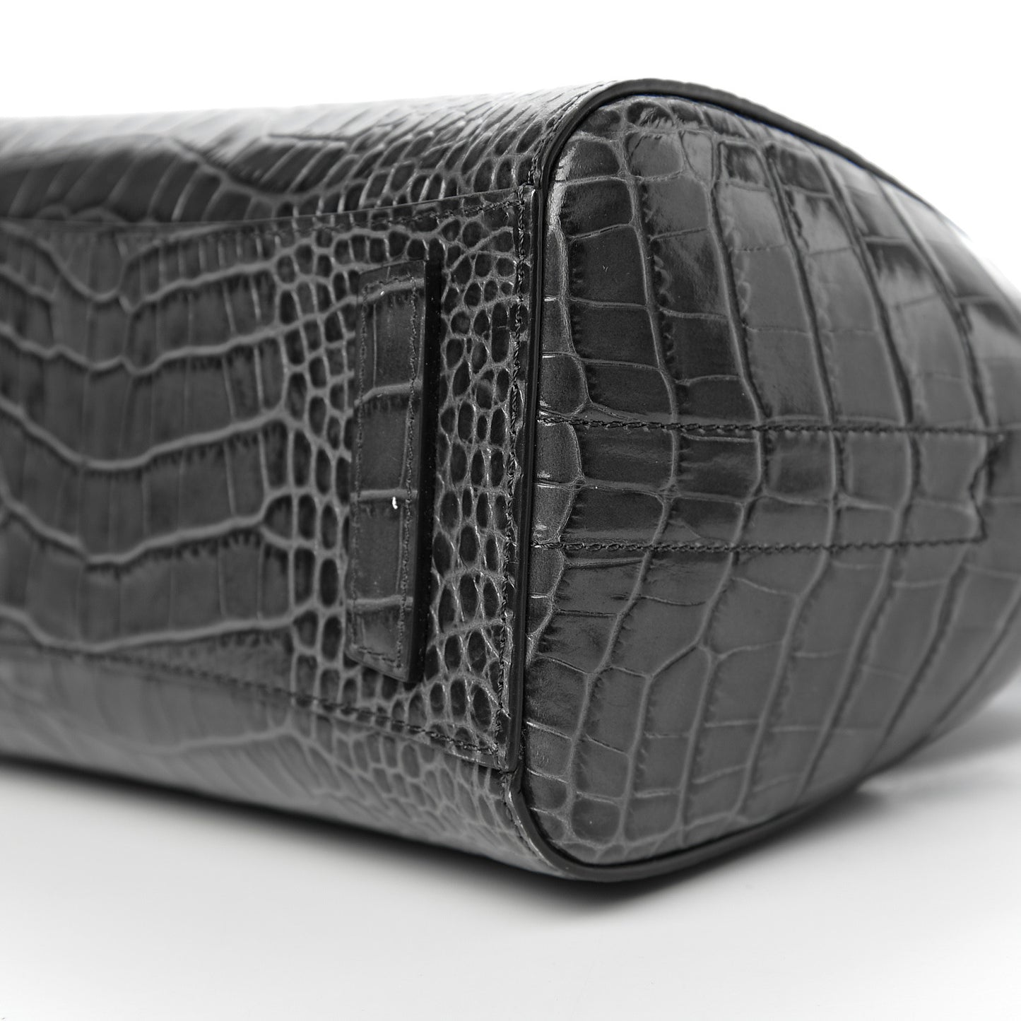 Calfskin Crocodile Embossed Mini Antigona Storm Grey