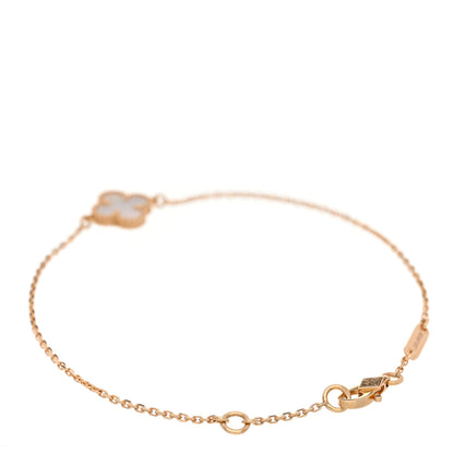 Van Cleef & Arpels 18K Yellow Gold Mother of Pearl Sweet Alhambra Bracelet 2 of 5